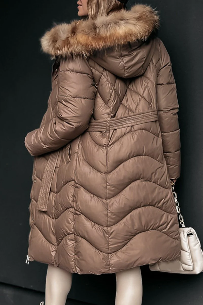 Women's Hooded Zippered Detachable Long and Short Autumn and Winter Cotton Coat