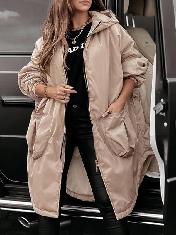 Women's Hooded Long Sleeve Casual Cotton Jacket